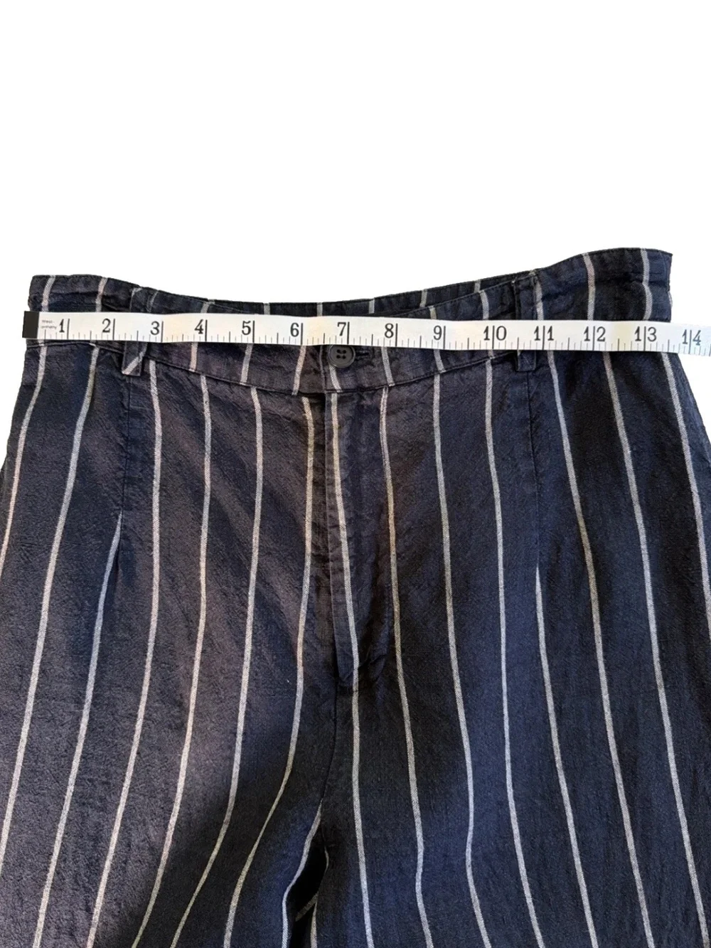 Reformation Striped Black/White Striped Linen Ankle Pants Women's Sz 4 High Rise
